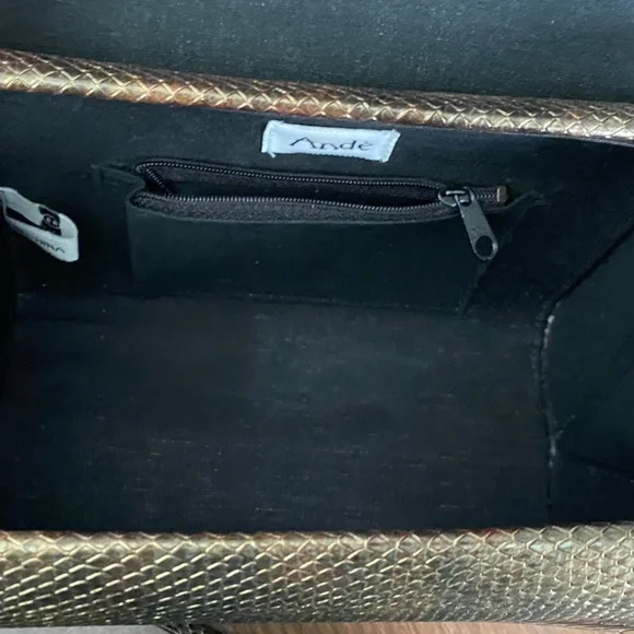 Iridescent Olive Faux Snakeskin Bag - Picture 8 of 8